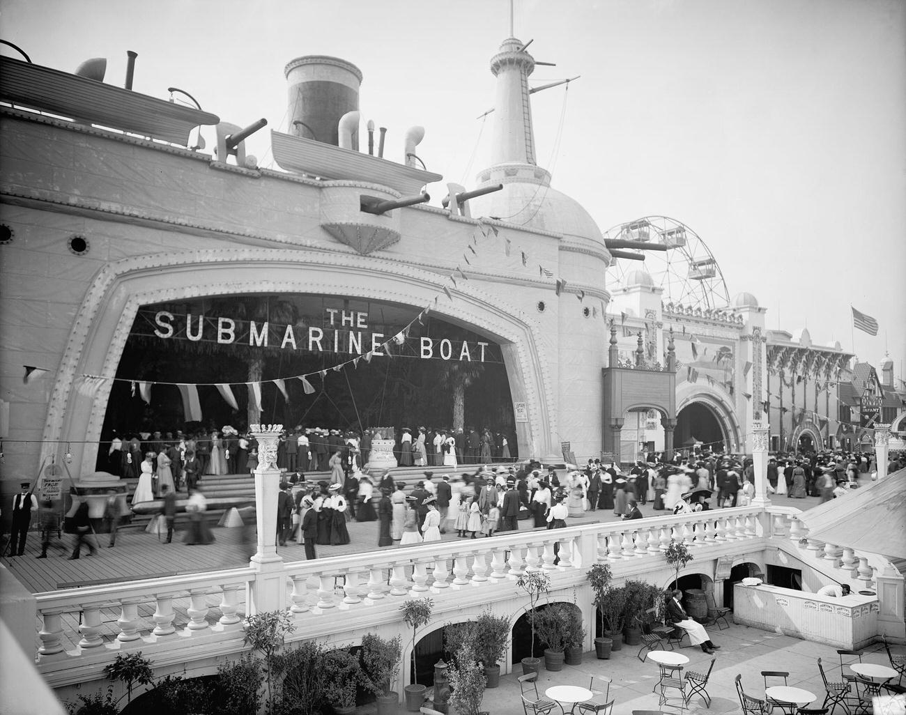 Submarine Boat Building At Coney Island, Circa 1900