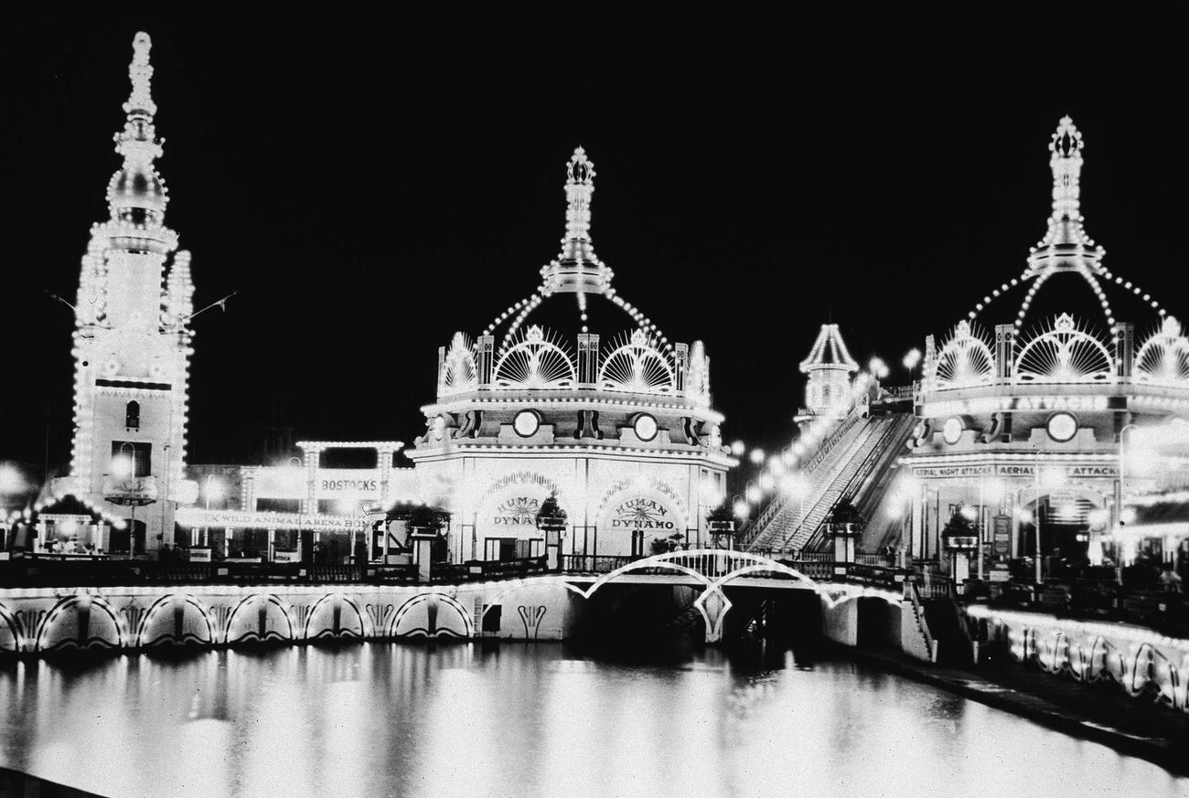 Luna Park Lit Up At Night, Circa 1900