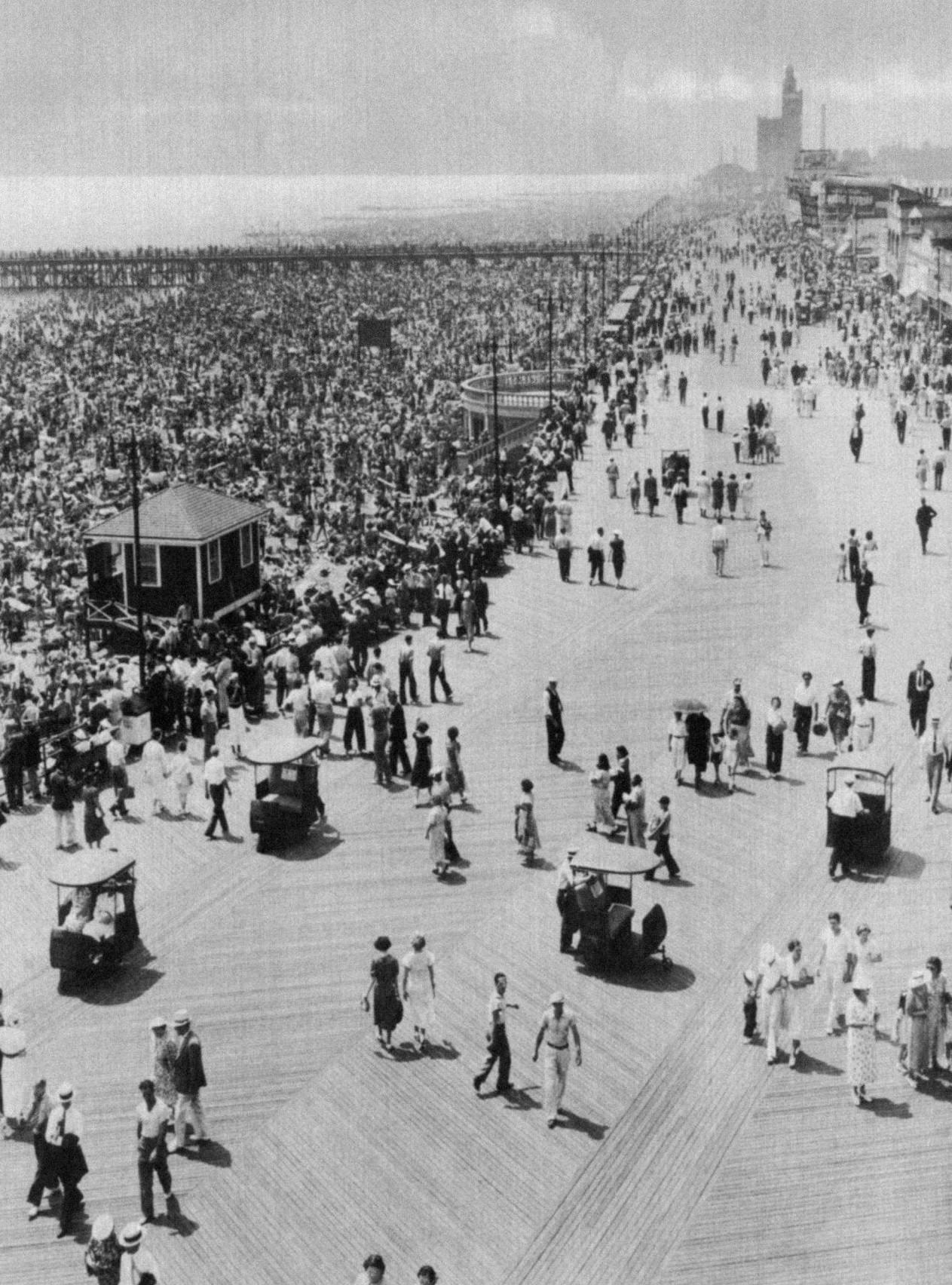 Coney Island Boardwalk Crowds, Circa 1900