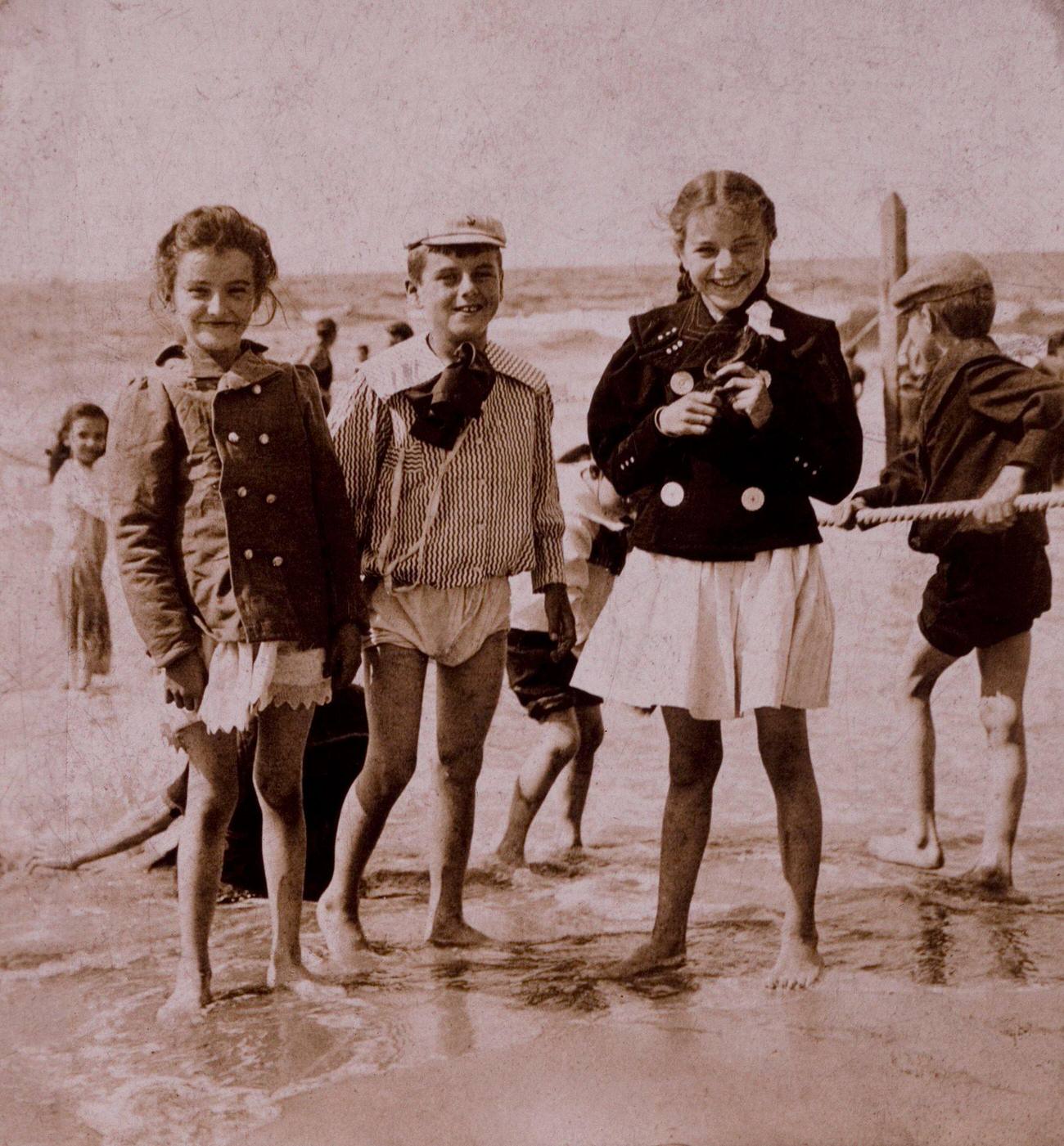 Happy Youngsters On Beach, 1901