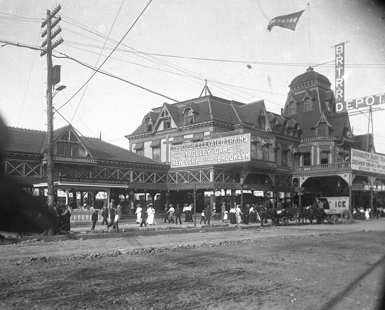 Brt Railway Depot And Potter'S Candy House, 1900S
