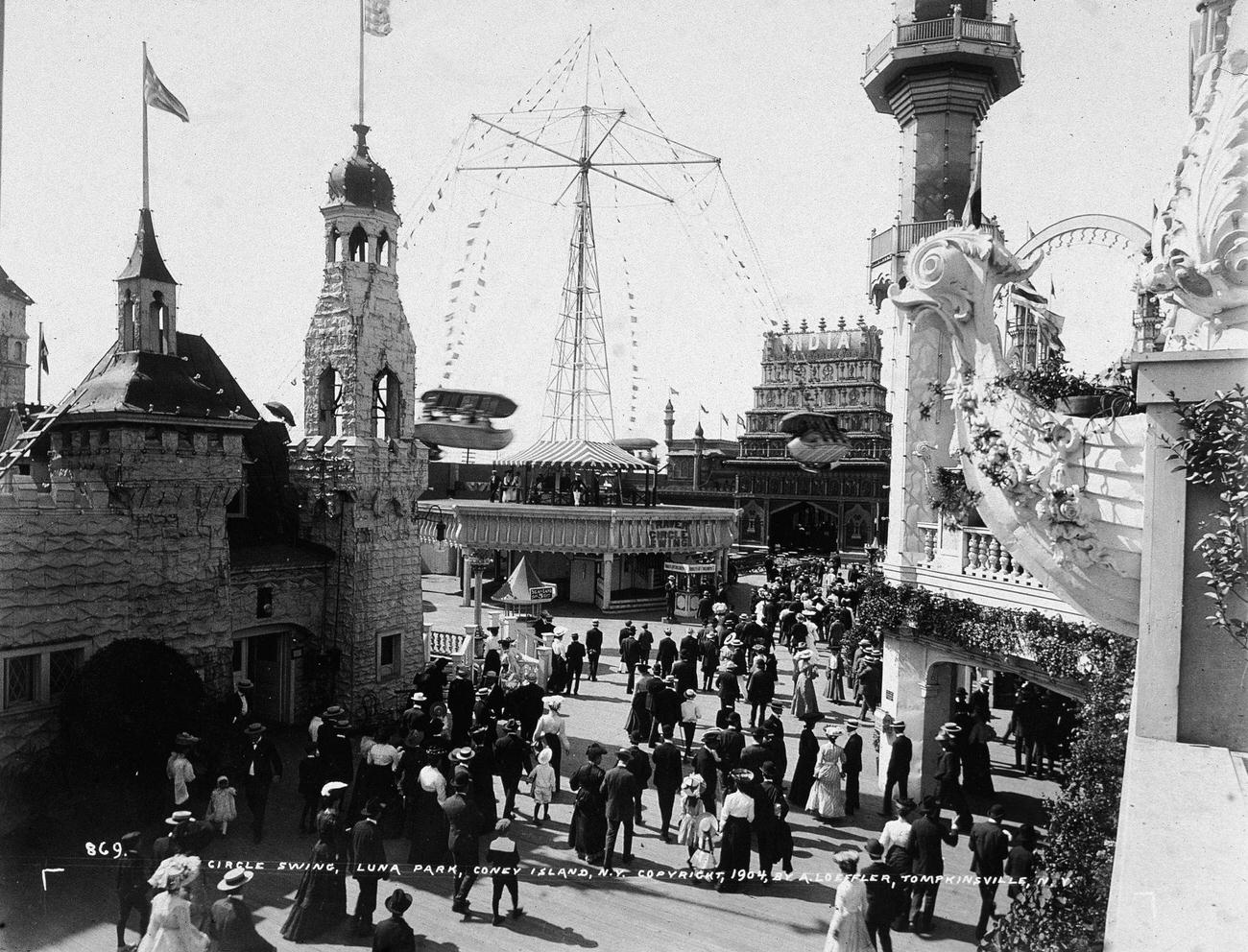 Crowd Leading To The Circle Swing At Luna Park, 1904