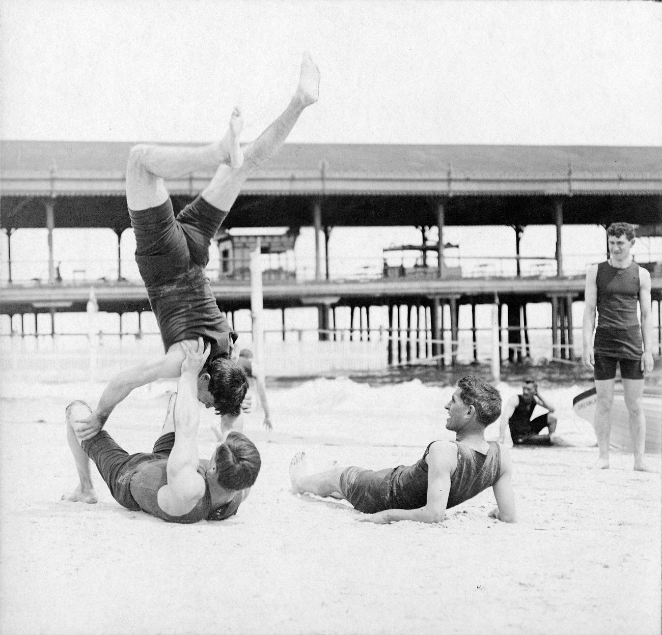Young Men Playing On The Beach, 1904