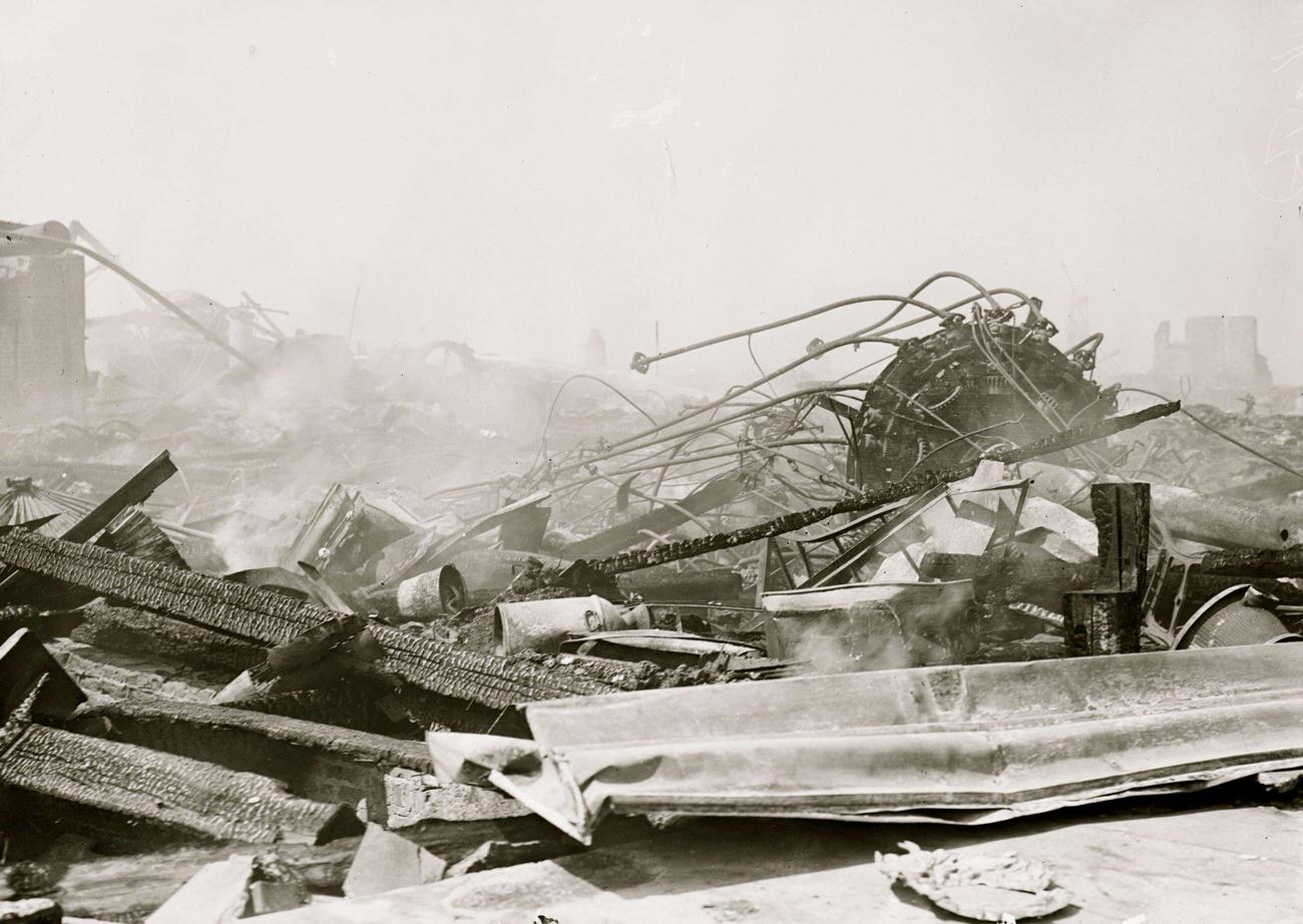 After The Fire At Dreamland, Smoking Wreckage, May 27, 1911.
