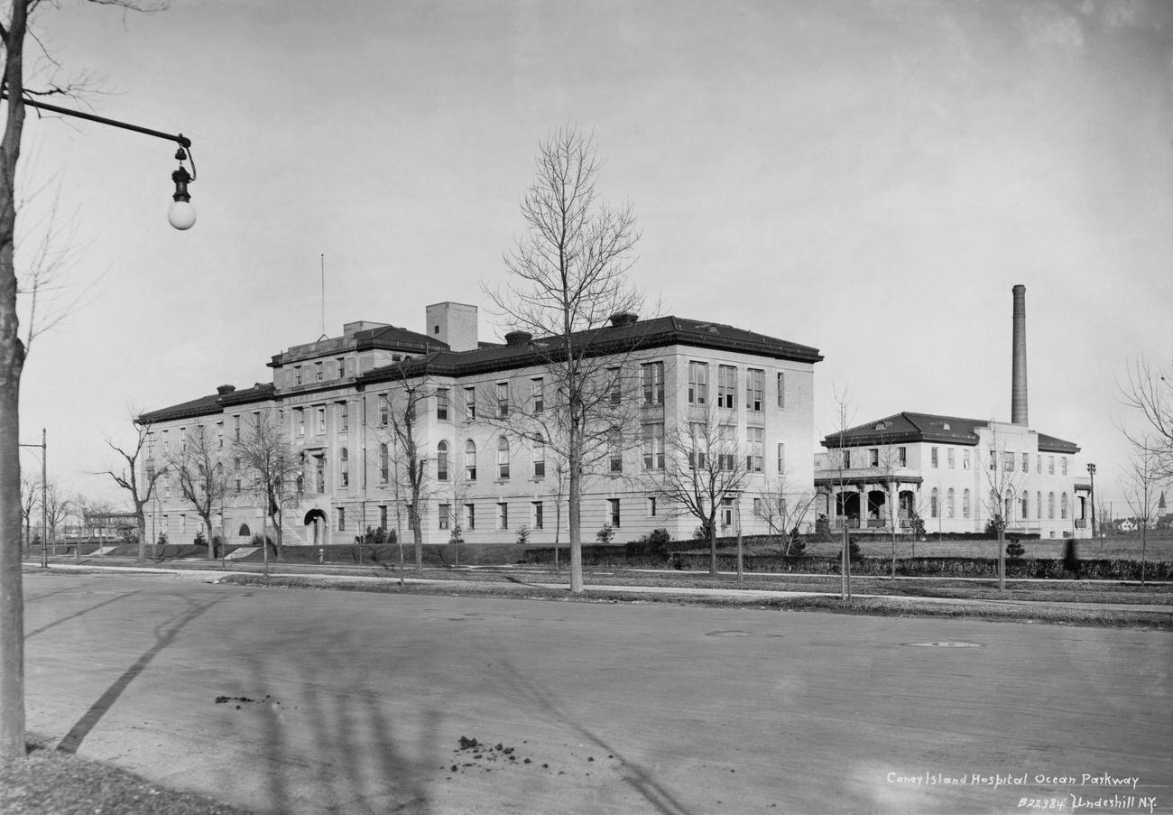 Coney Island Hospital, Exterior, Circa 1915.