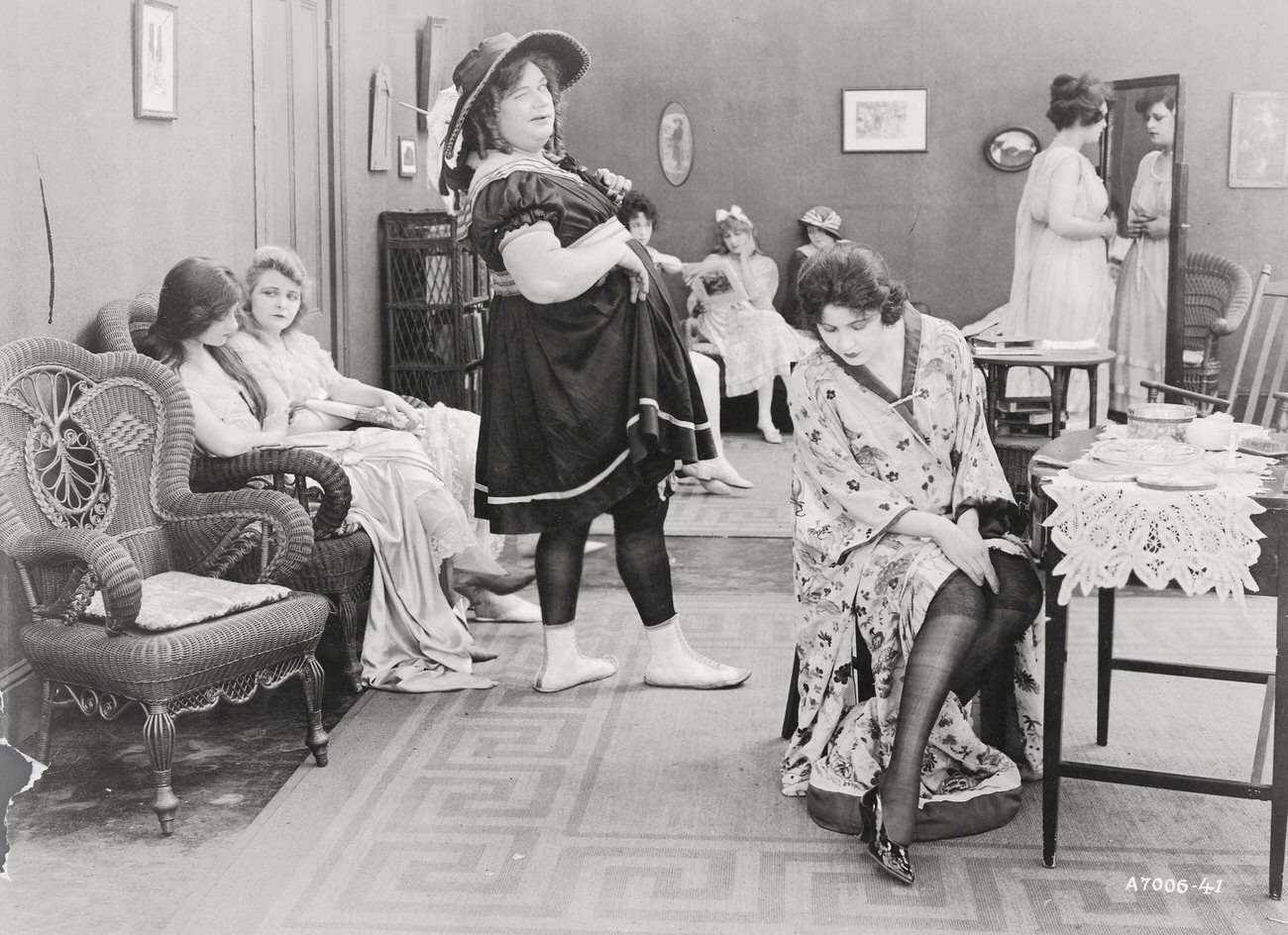 Fatty Arbuckle In Dress, Comedy Act, 1918.