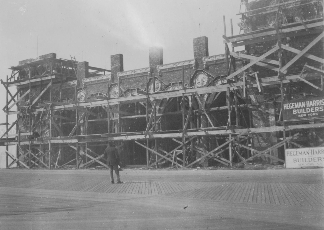 Child'S Building Under Construction On Boardwalk At W. 21 Street, 1924.