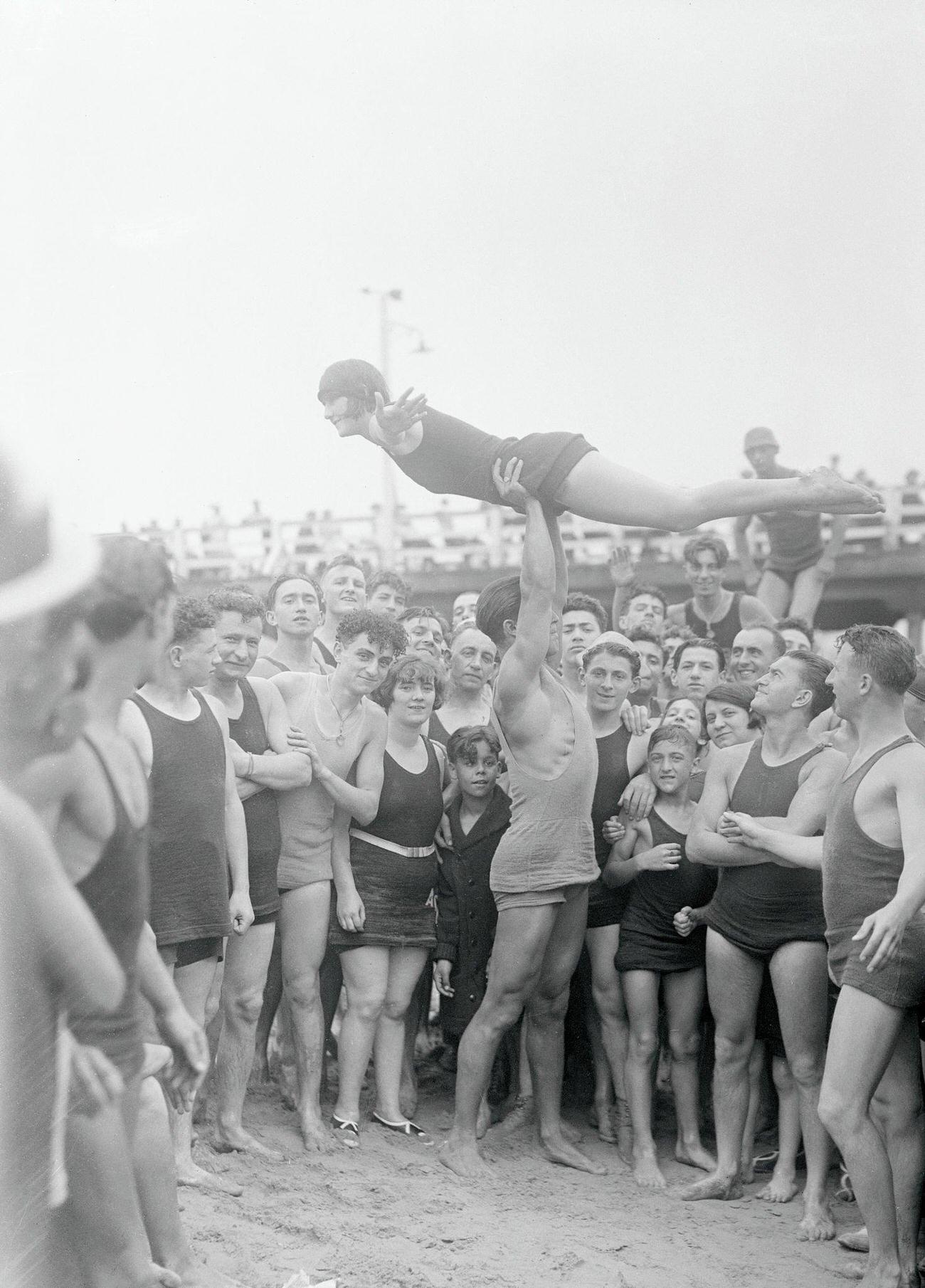 Record Crowd Watches Strongman Act, 1925