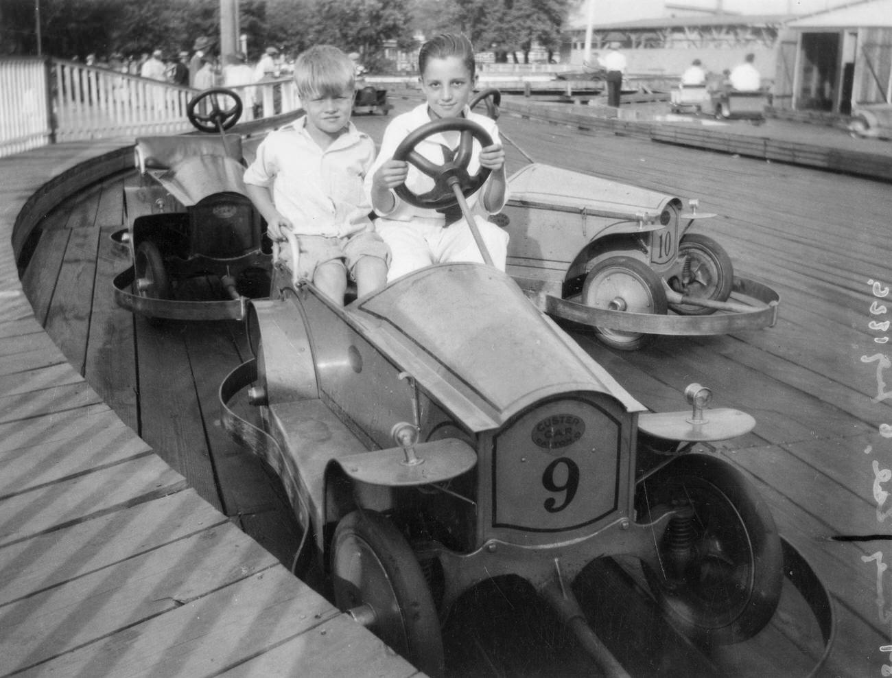 Boys Drive Custer Car In Cincinnati, 1926