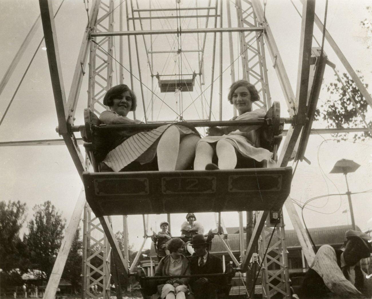 Young Women Ride Ferris Wheel, 1927