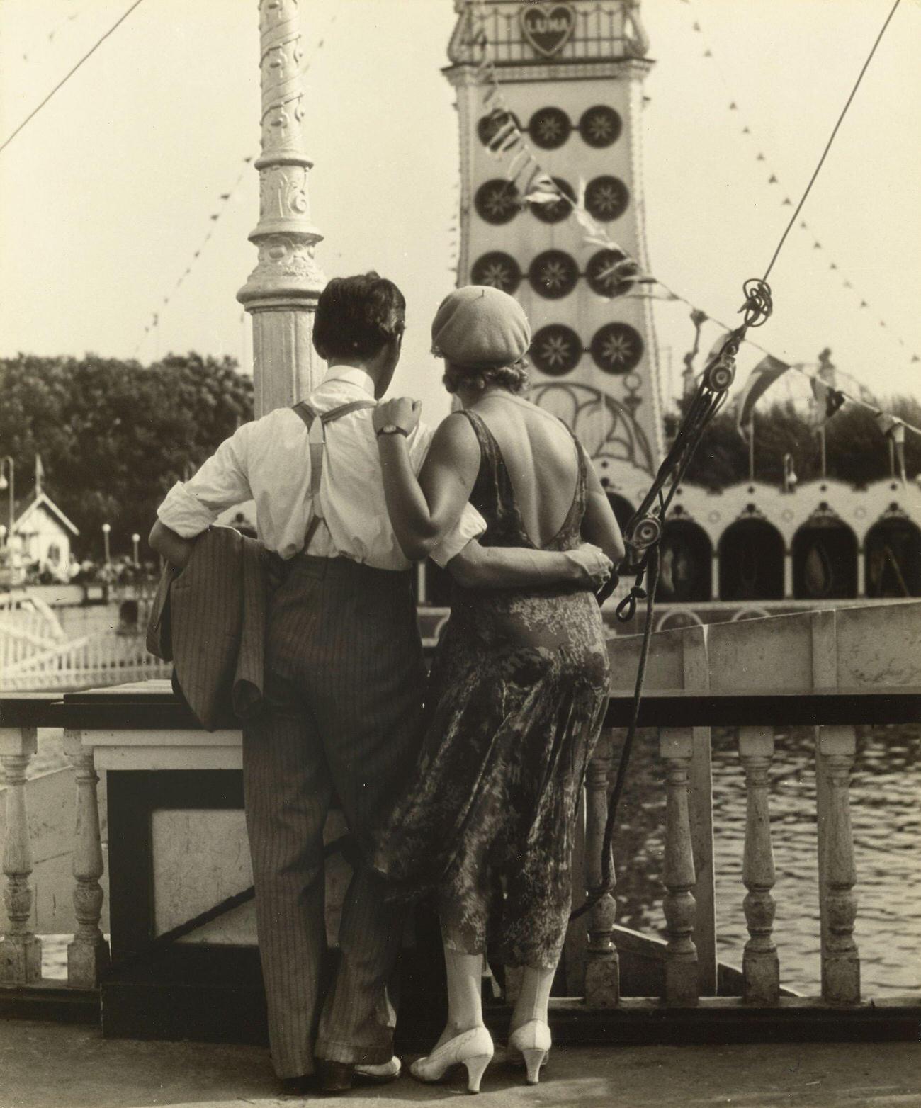 Couple Captured At Coney Island, 1928