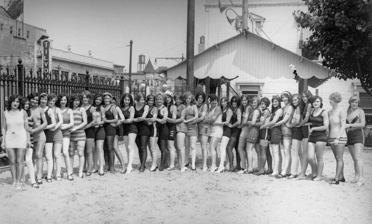 Contestants Line Up For Coney Island Beauty Contest, 1928