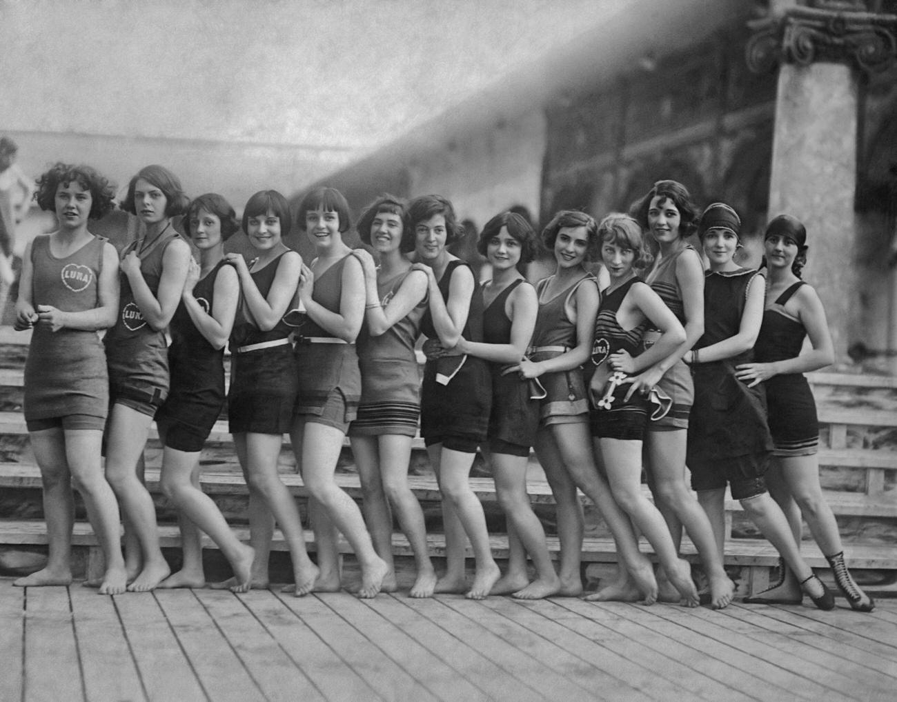 Women Line Up At Luna Park Boardwalk, 1923