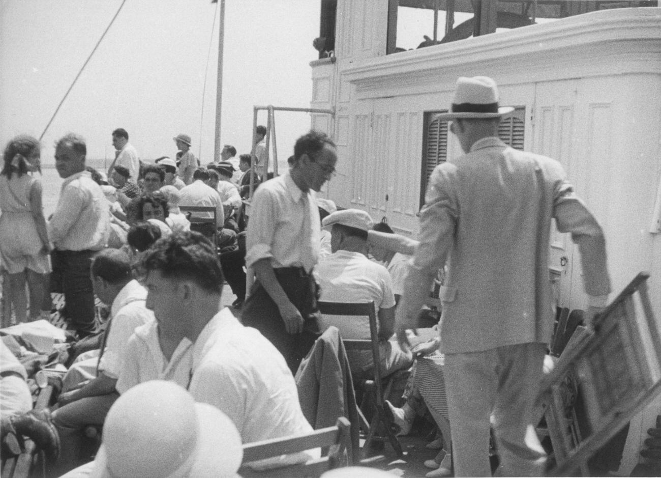 Passengers On Board Ferry To Coney Island, 1928