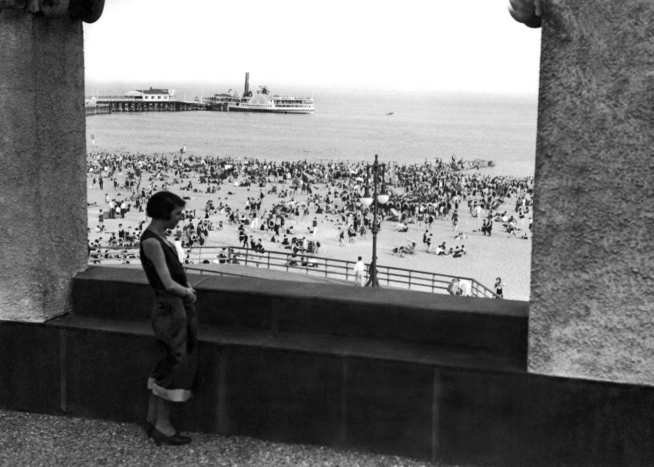 Record Crowds At Coney Island Beach, Circa 1923