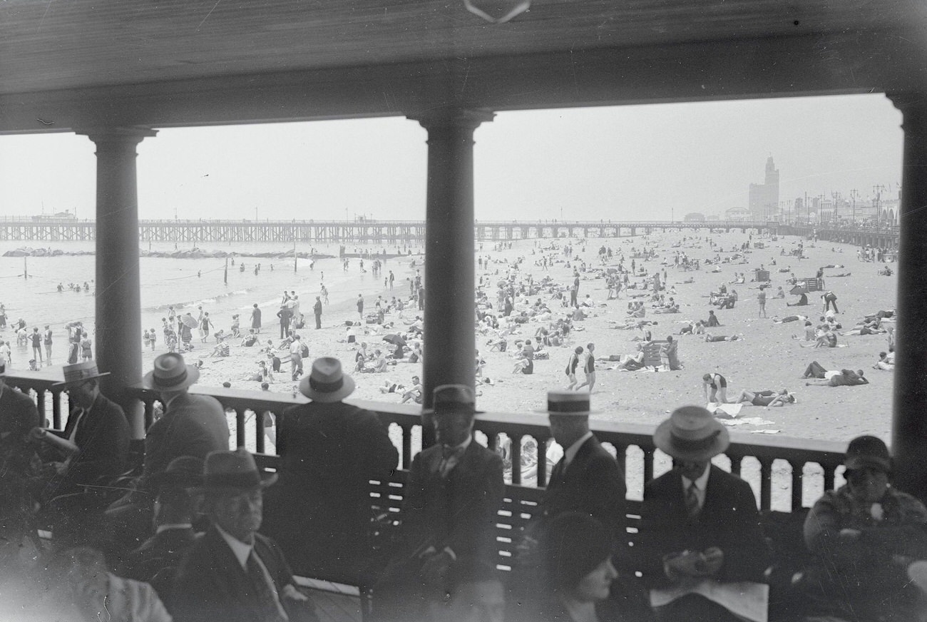 Beach Crowd During Hot Weather, 1929