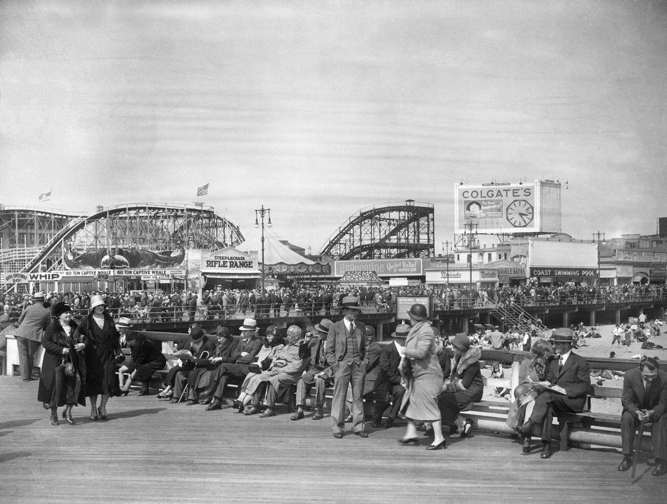 Boardwalk At Coney Island, 1920S