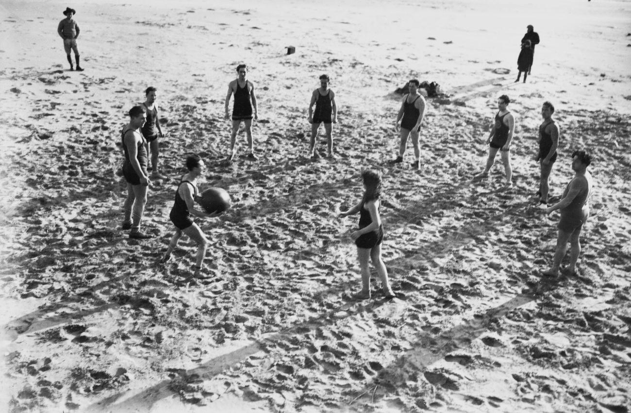 Ball Games At Coney Island Beach In Mid-Winter, 1923