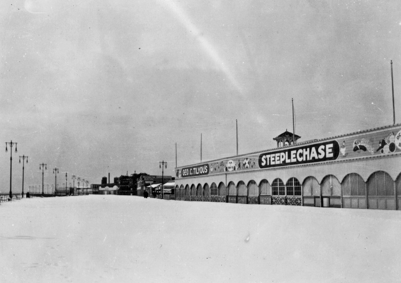 Coney Island Boardwalk Looking West From W. 18 Street, 1924