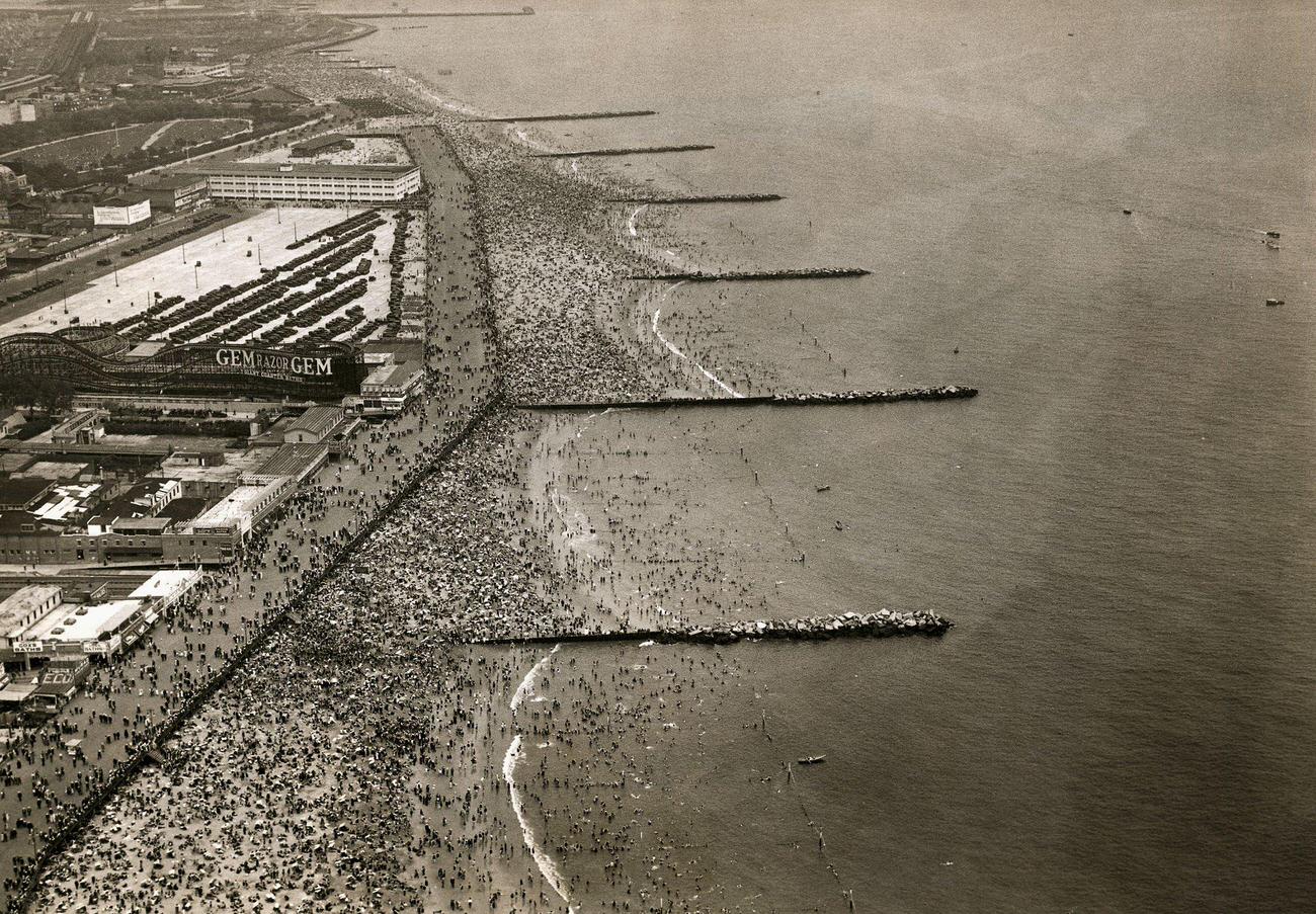 Aerial View Of Coney Island Beach, Undated