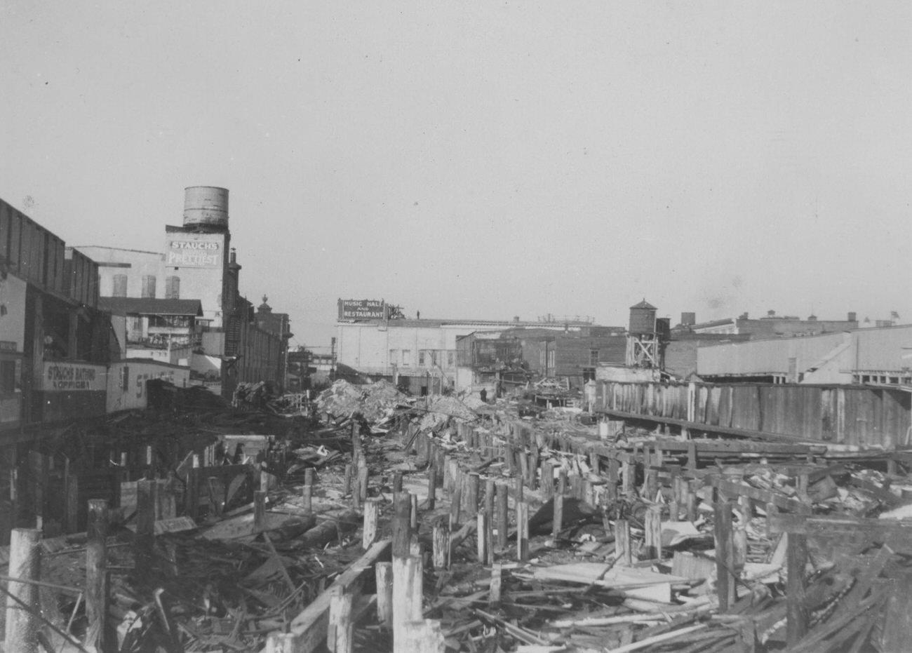 View Of Stillwell Avenue From Boardwalk, Stauch'S Baths And Henderson'S Music Hall, 1924.