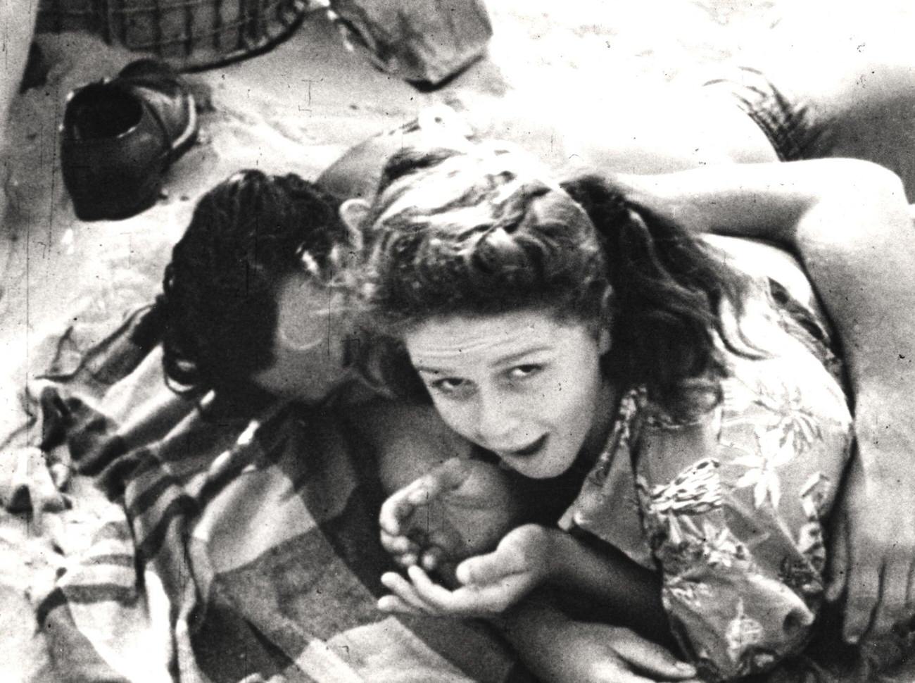 Young Couple Embraces On Coney Island Beach, Late 1930S