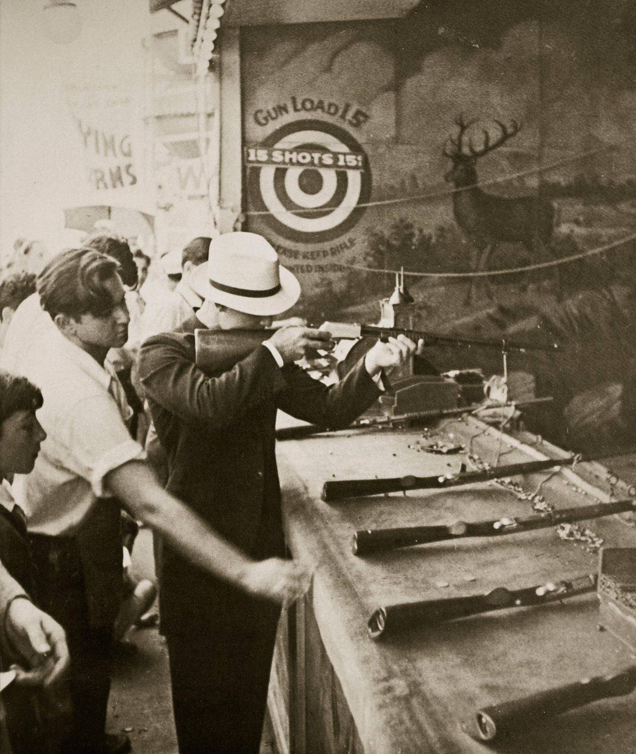Shooting Gallery At Coney Island Amusement Park, Early 1930S