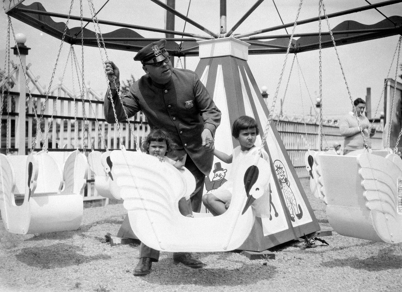 Police Entertaining Lost Children At Coney Island, 1931