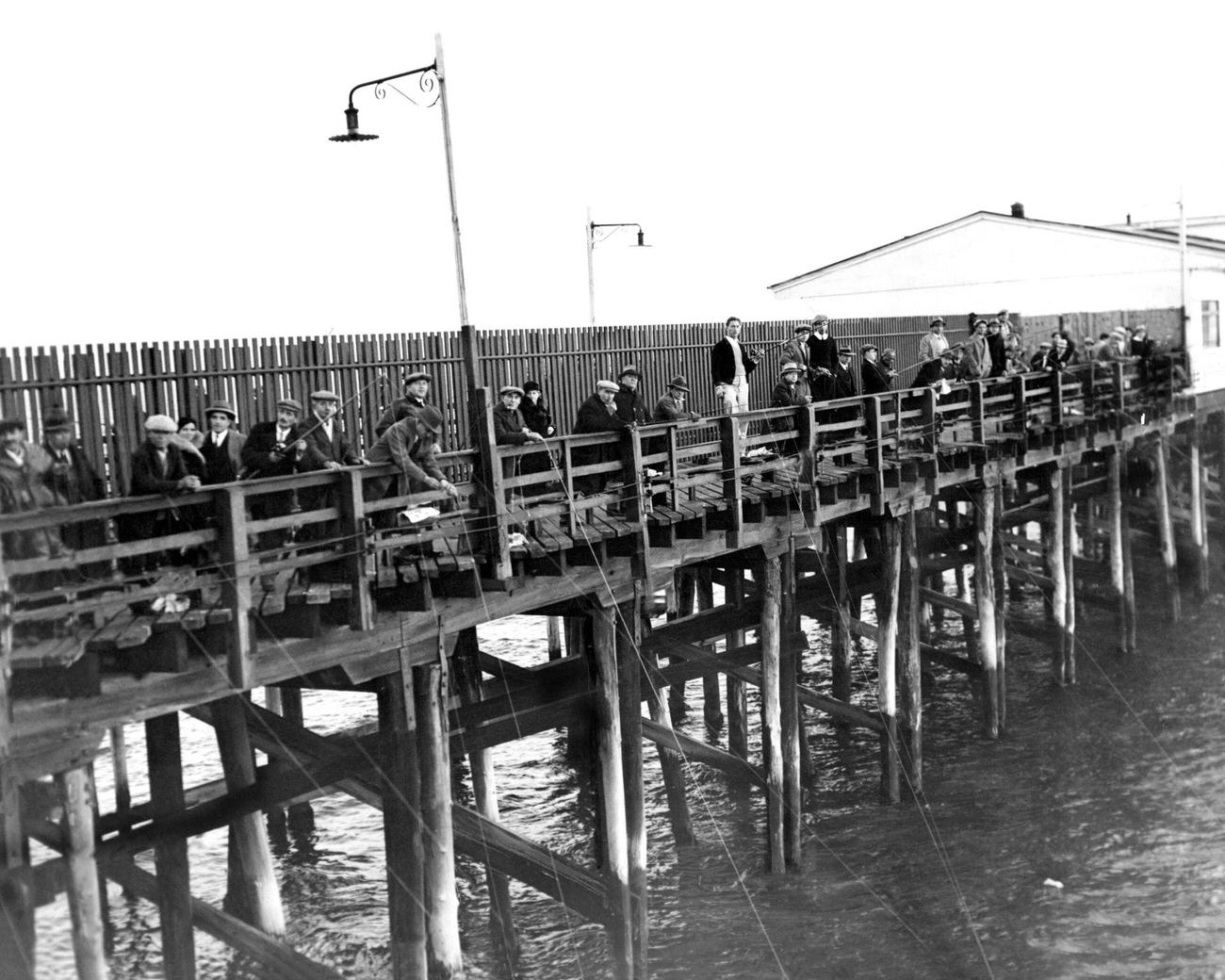 Fall Fishing Enthusiasts Line Up On Steeplechase Pier, November 15