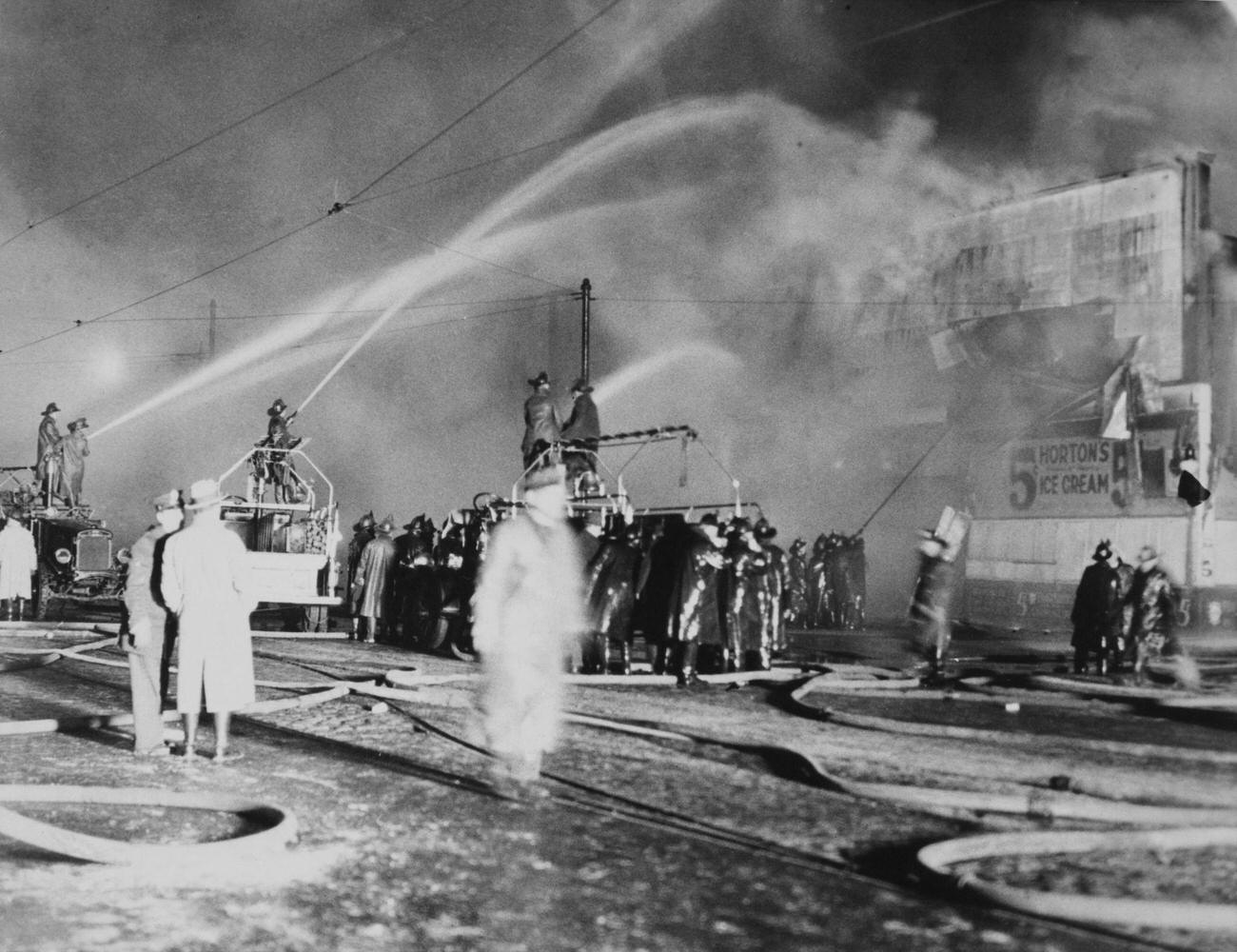 Firemen Respond To Coney Island Blaze, December 12, 1932