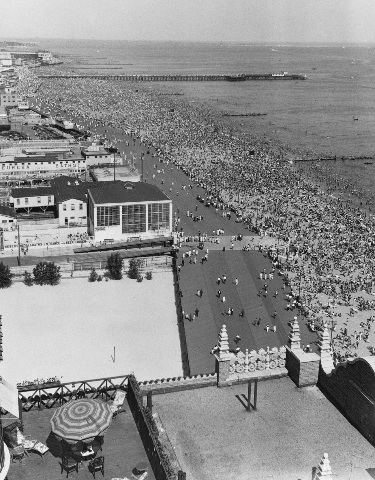 Large Crowd Visits Coney Island On July 4, 1934