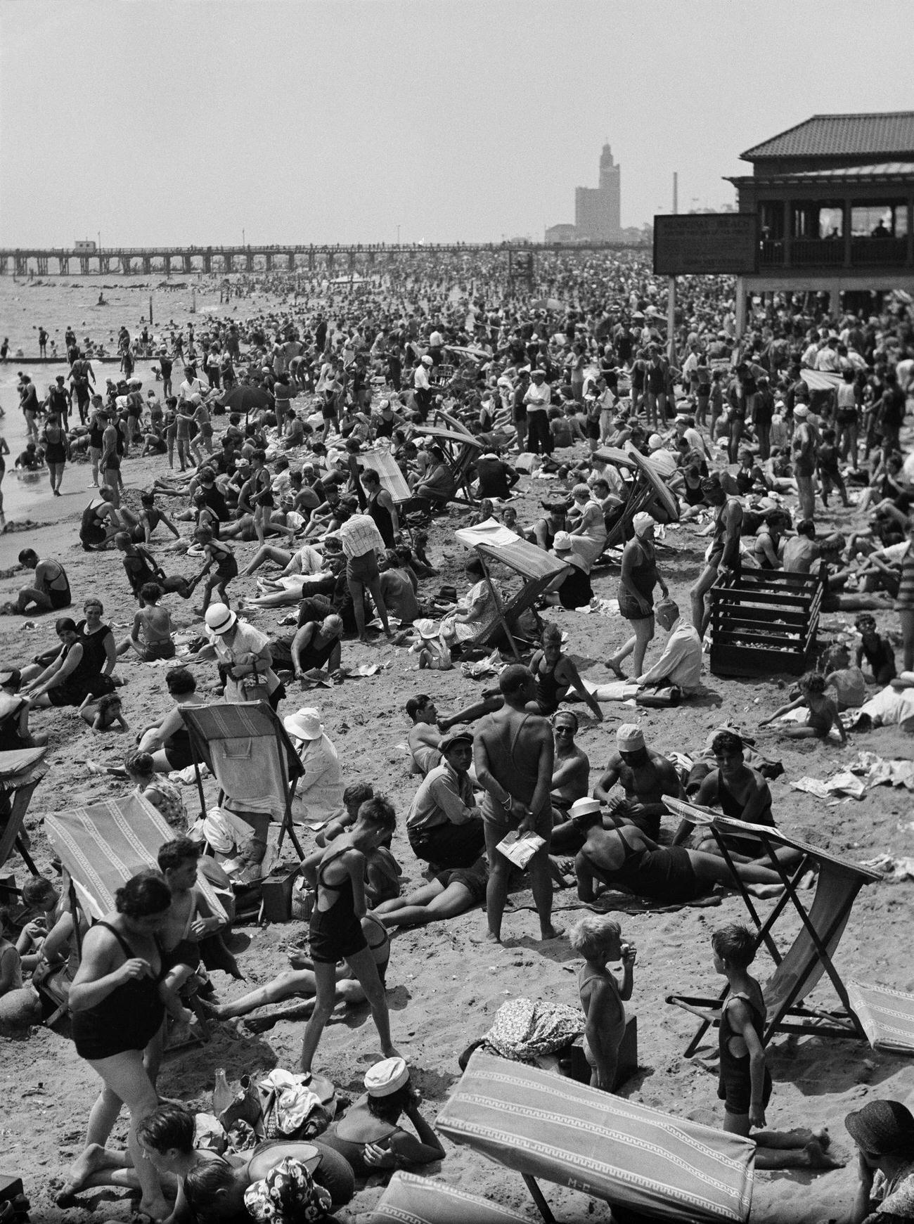 Beach Crowds At Coney Island, Circa 1930