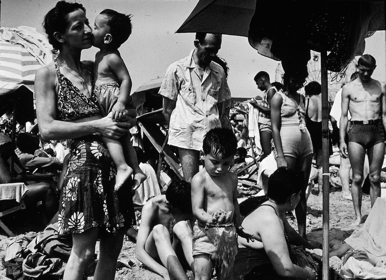 Extremely Crowded Section Of Coney Island Beach, 1938