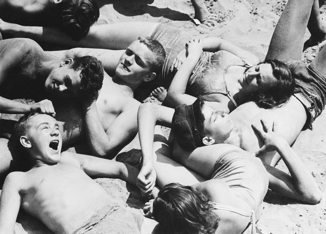 Teenagers Double Up To Enjoy The Sun At Coney Island, 1938