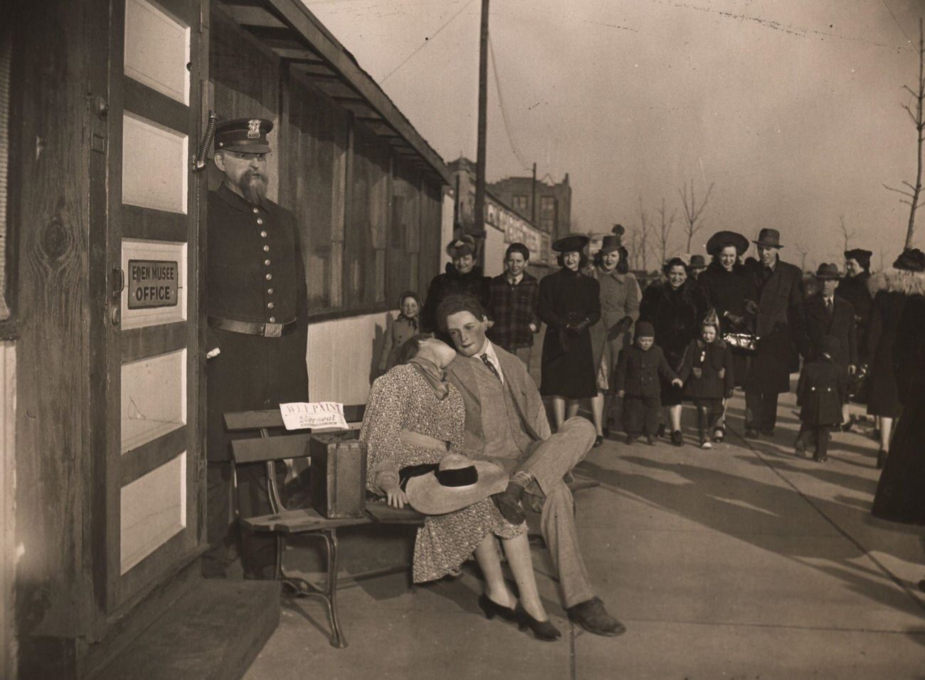 Crowd Outside Eden Musee Wax Museum, 1940S