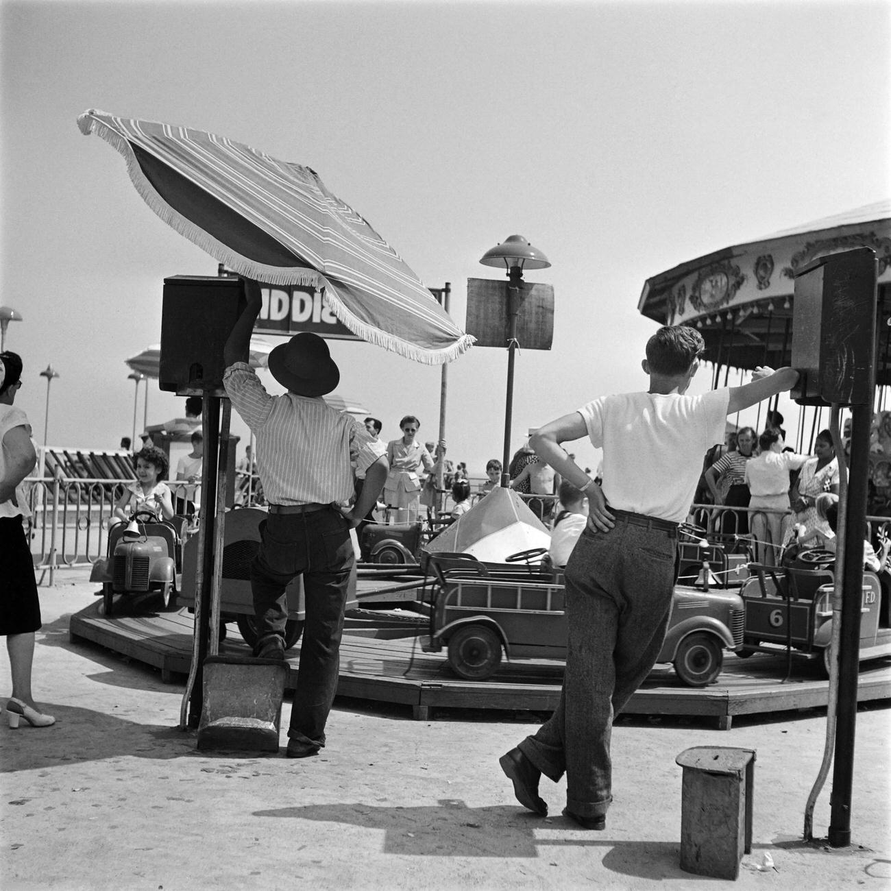 Children On Merry-Go-Round On Riegelmann Boardwalk, 1946