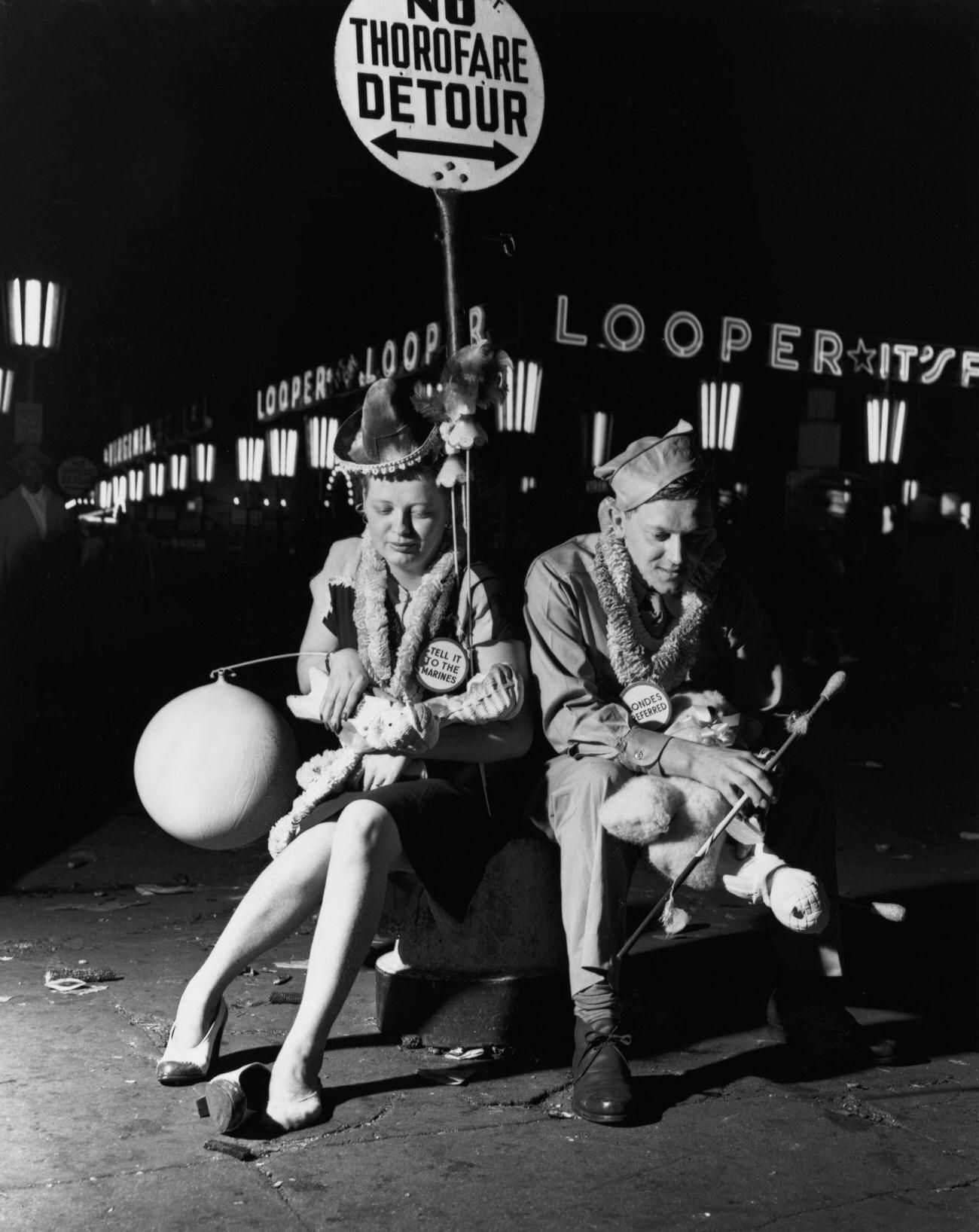 Soldier And Companion Leaving Coney Island, 1946