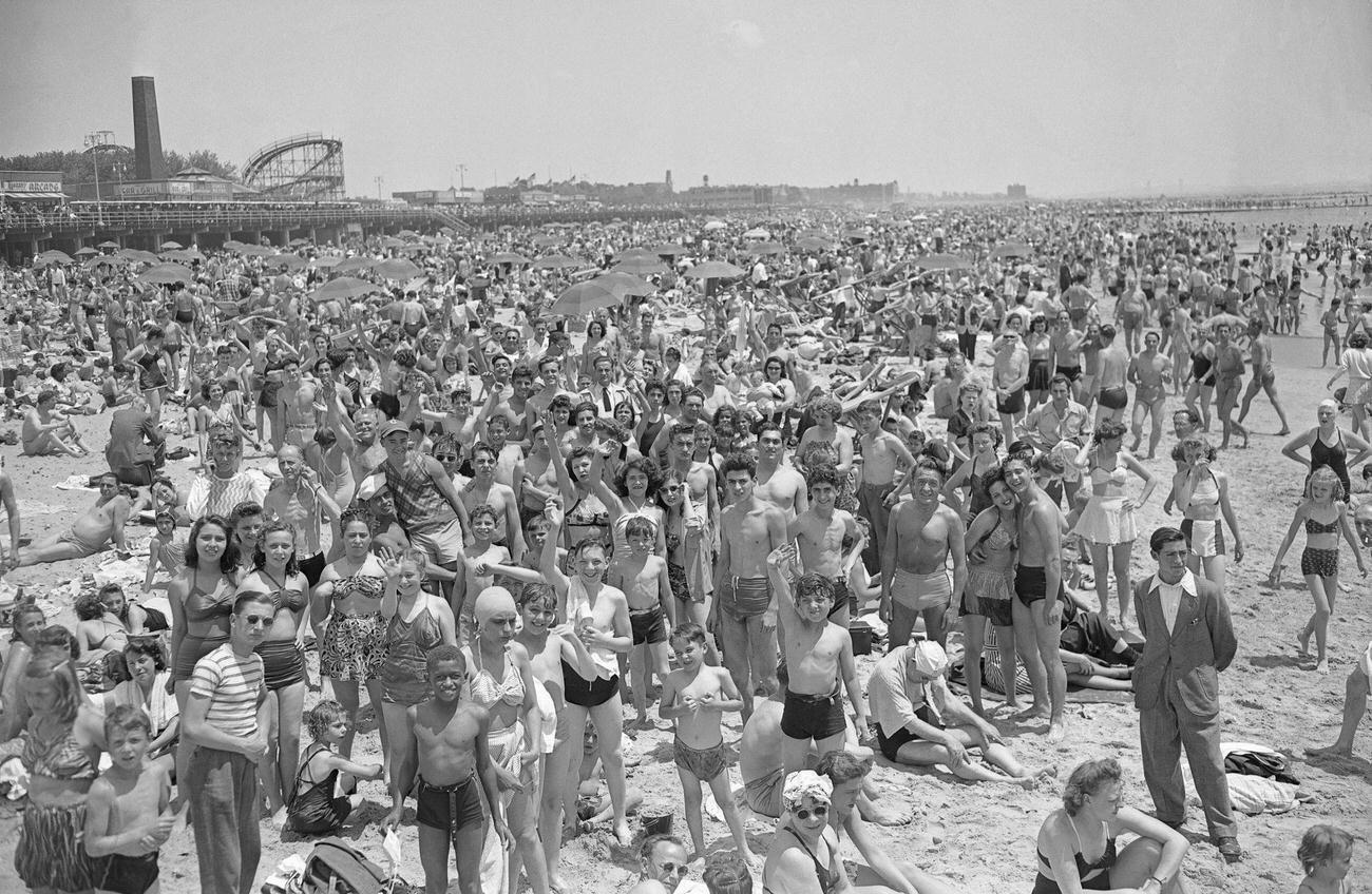 Crowd Enjoys Various Activities At Coney Island