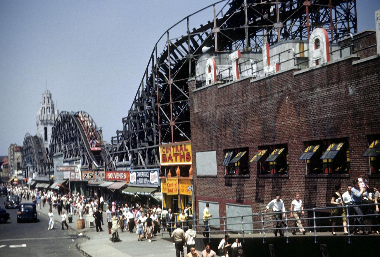 View Of Bob'S Coaster At Coney Island, Circa 1948