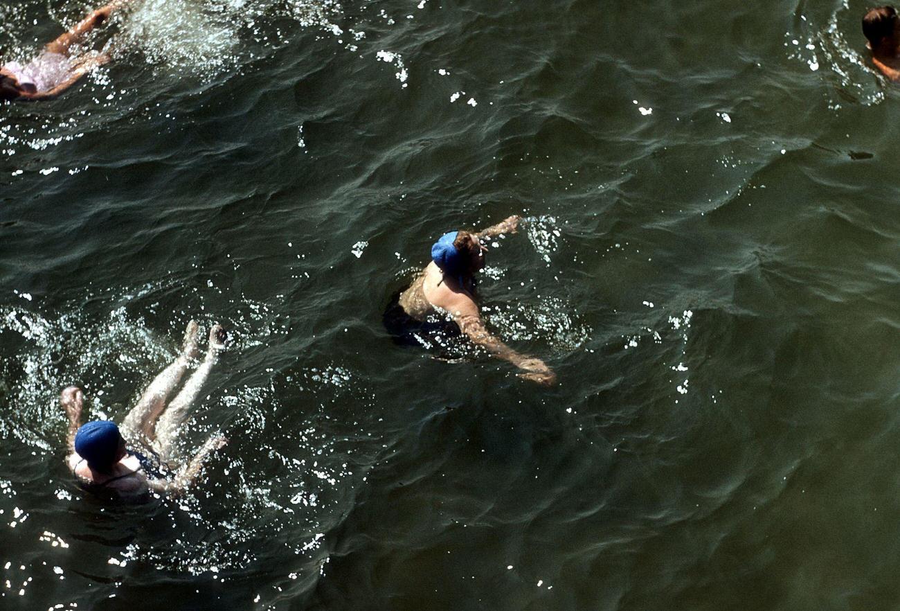 Swimmers In The Ocean Off Coney Island, Circa 1948