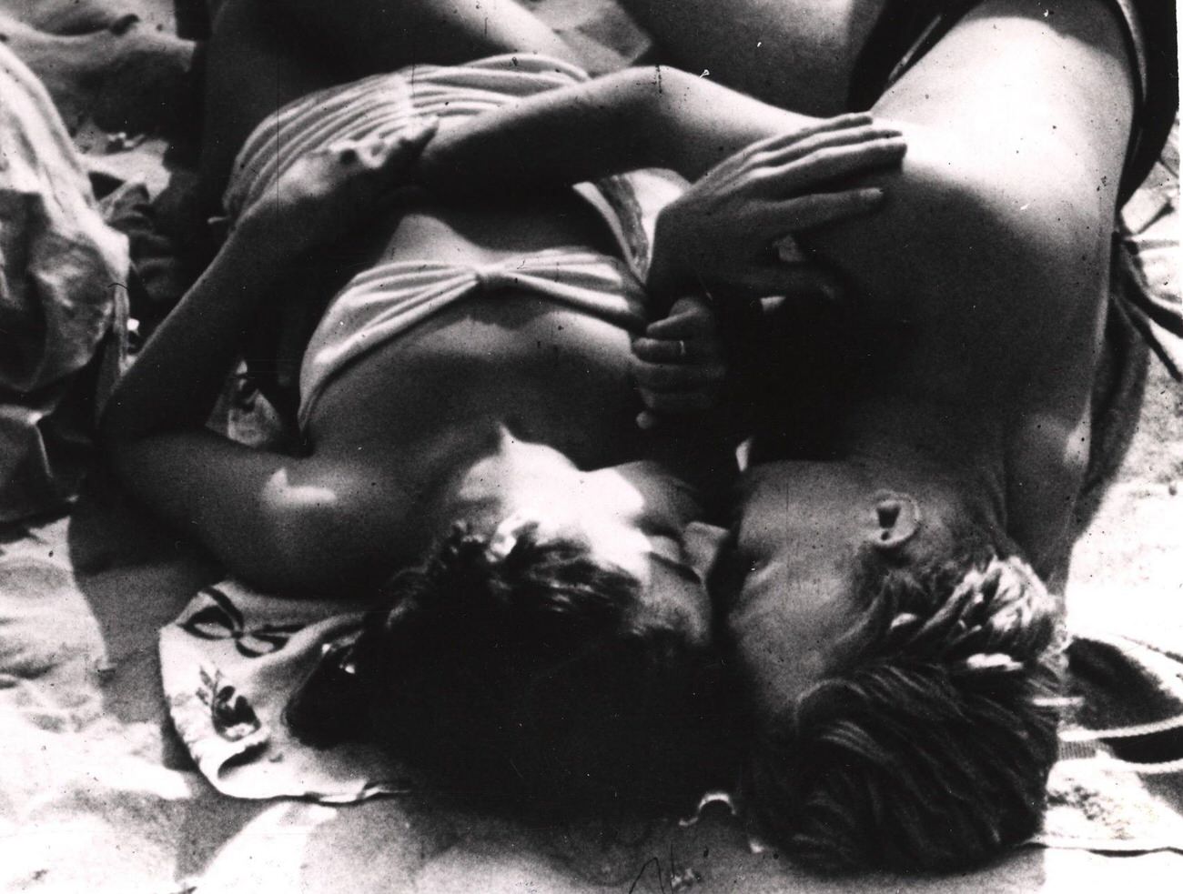 Young Couple Lying Together On Coney Island Beach, Late 1930S