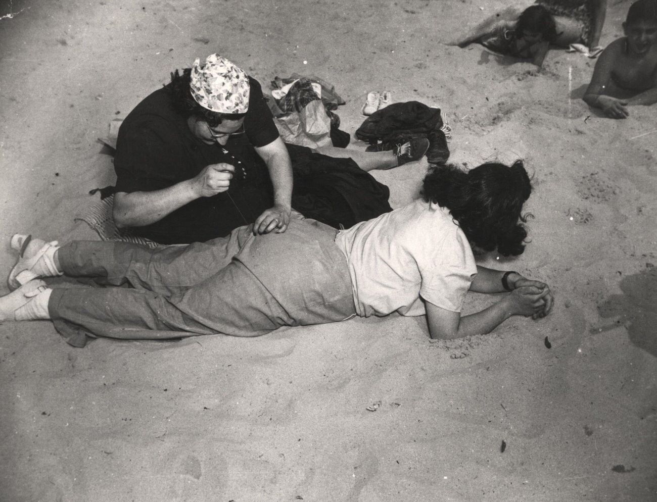 Mending Activities Captured At Coney Island, 1941