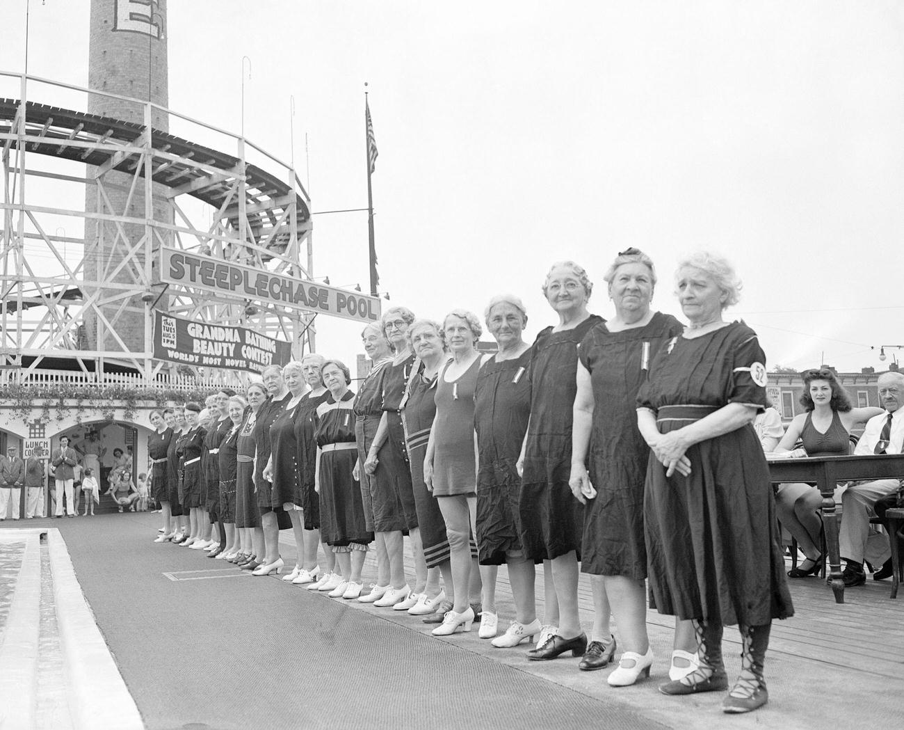 Grandmothers In Bathing Beauty Contest At Steeplechase Park, 1941