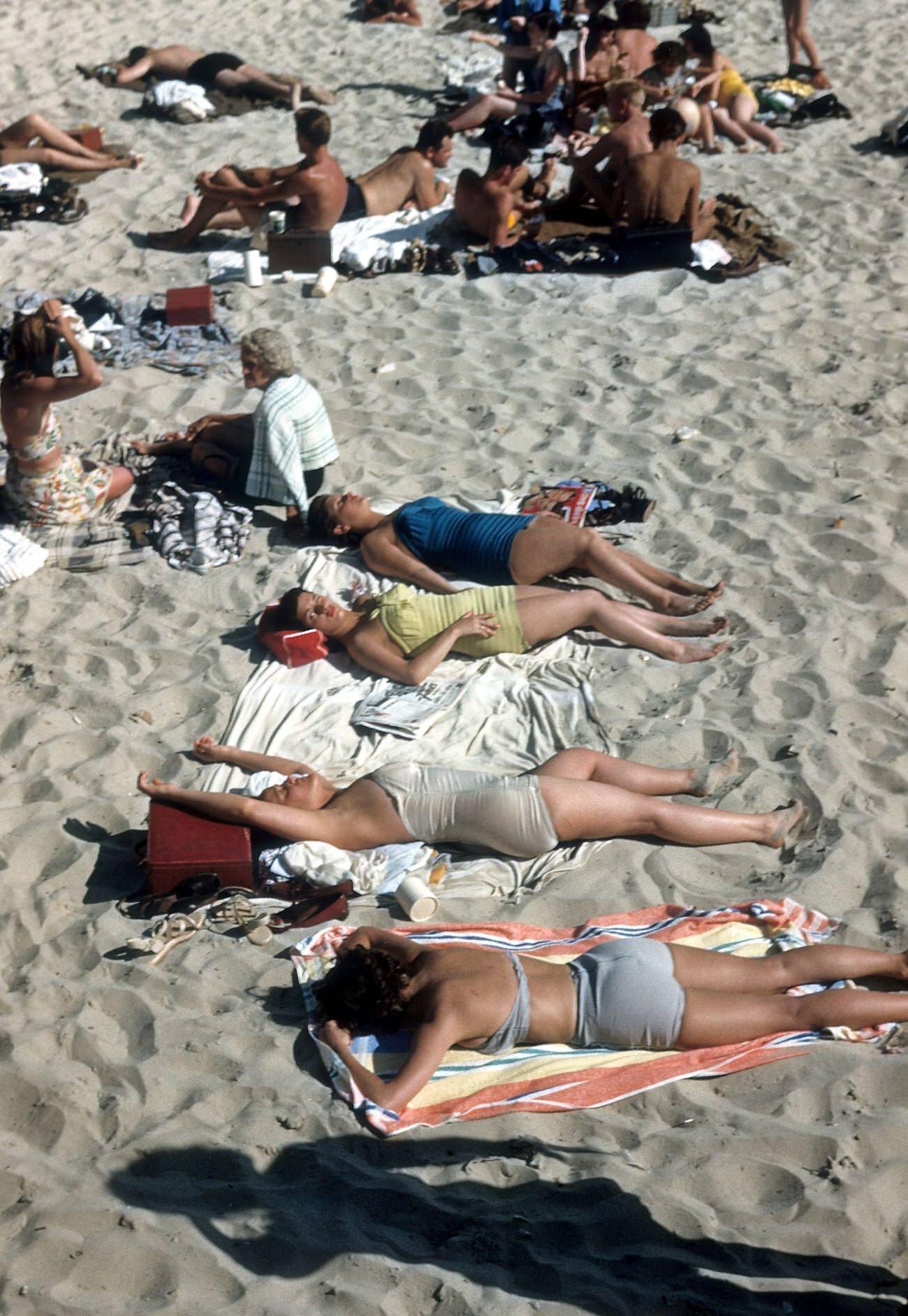 Sunbathers On Coney Island Beach, 1948