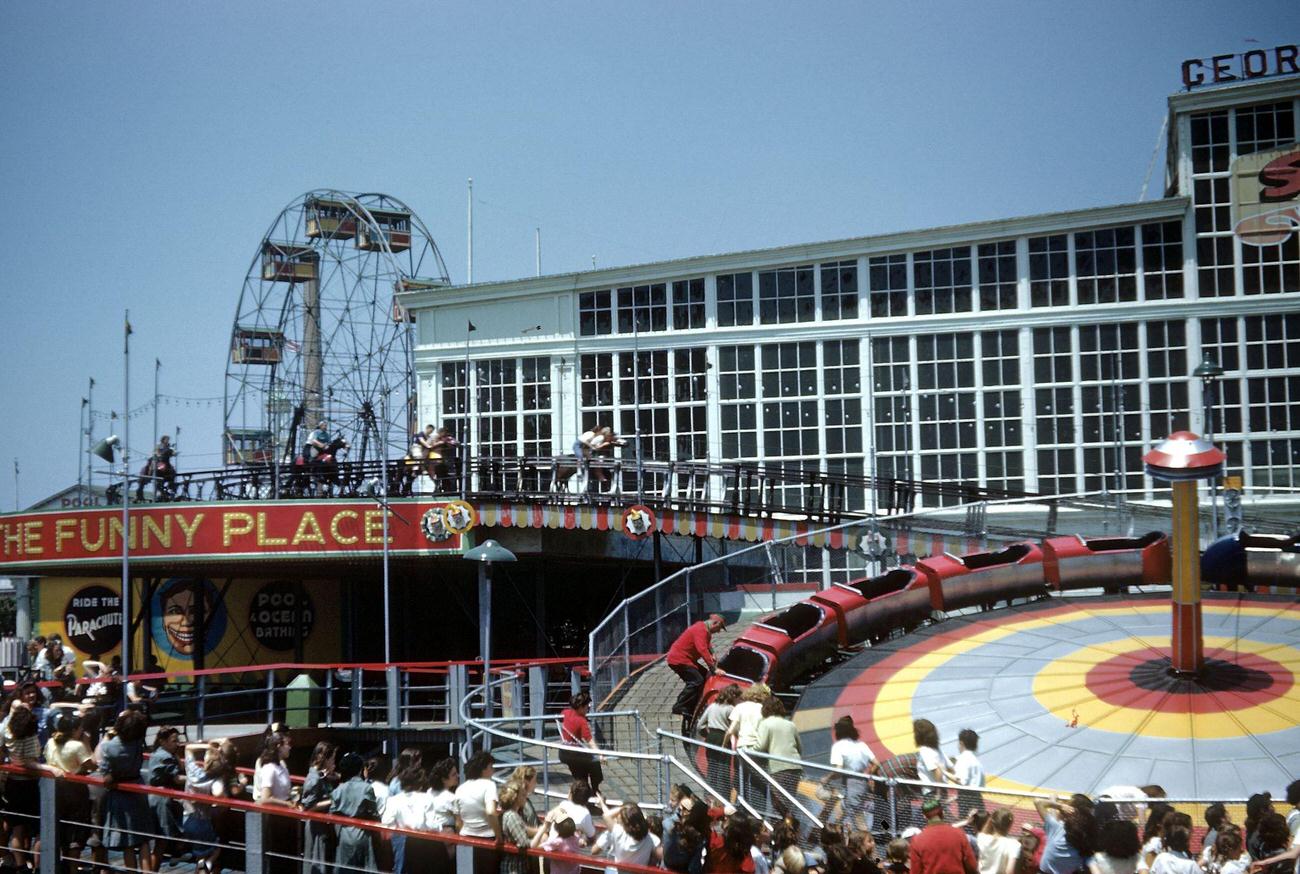 Silver Streak Ride And The Funny Place In Steeplechase Park, 1948