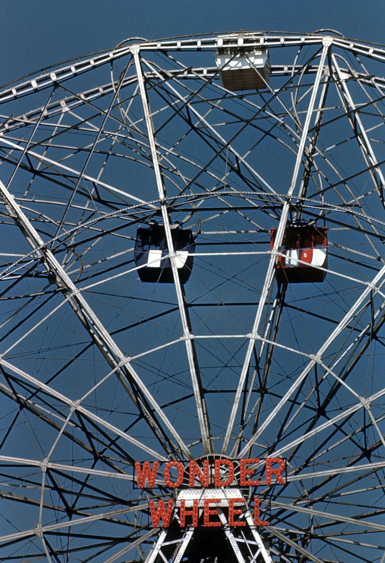 Famous Wonder Wheel Ride At Coney Island, 1948