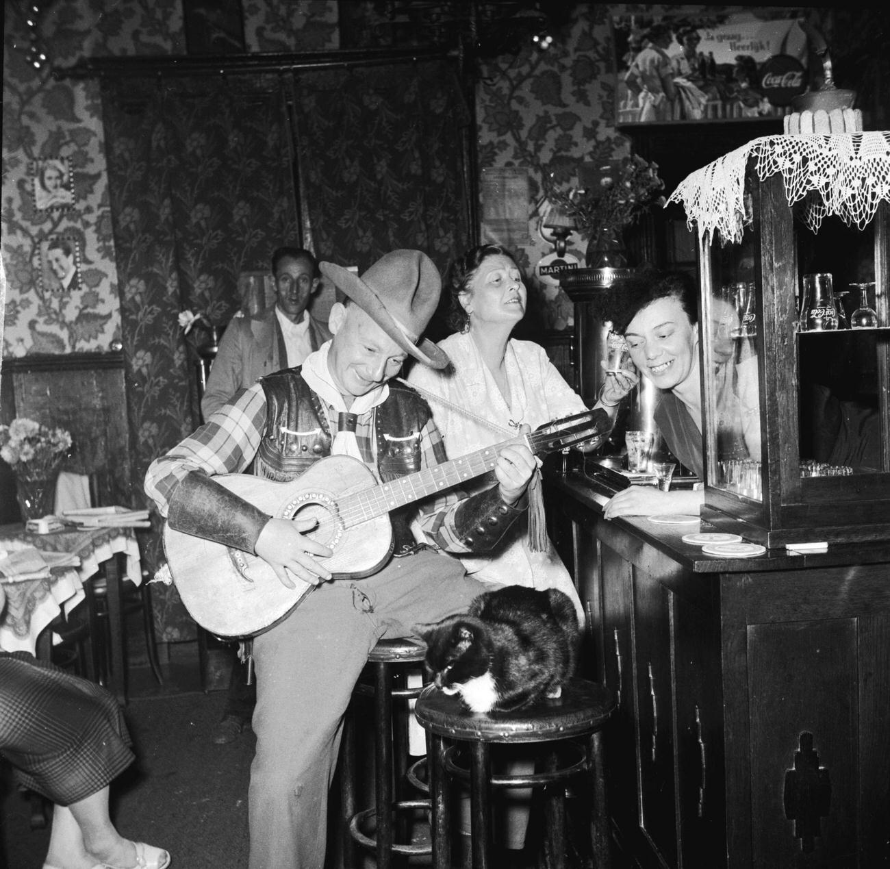 Cowboy Entertainer In Coney Island Bar, 1950