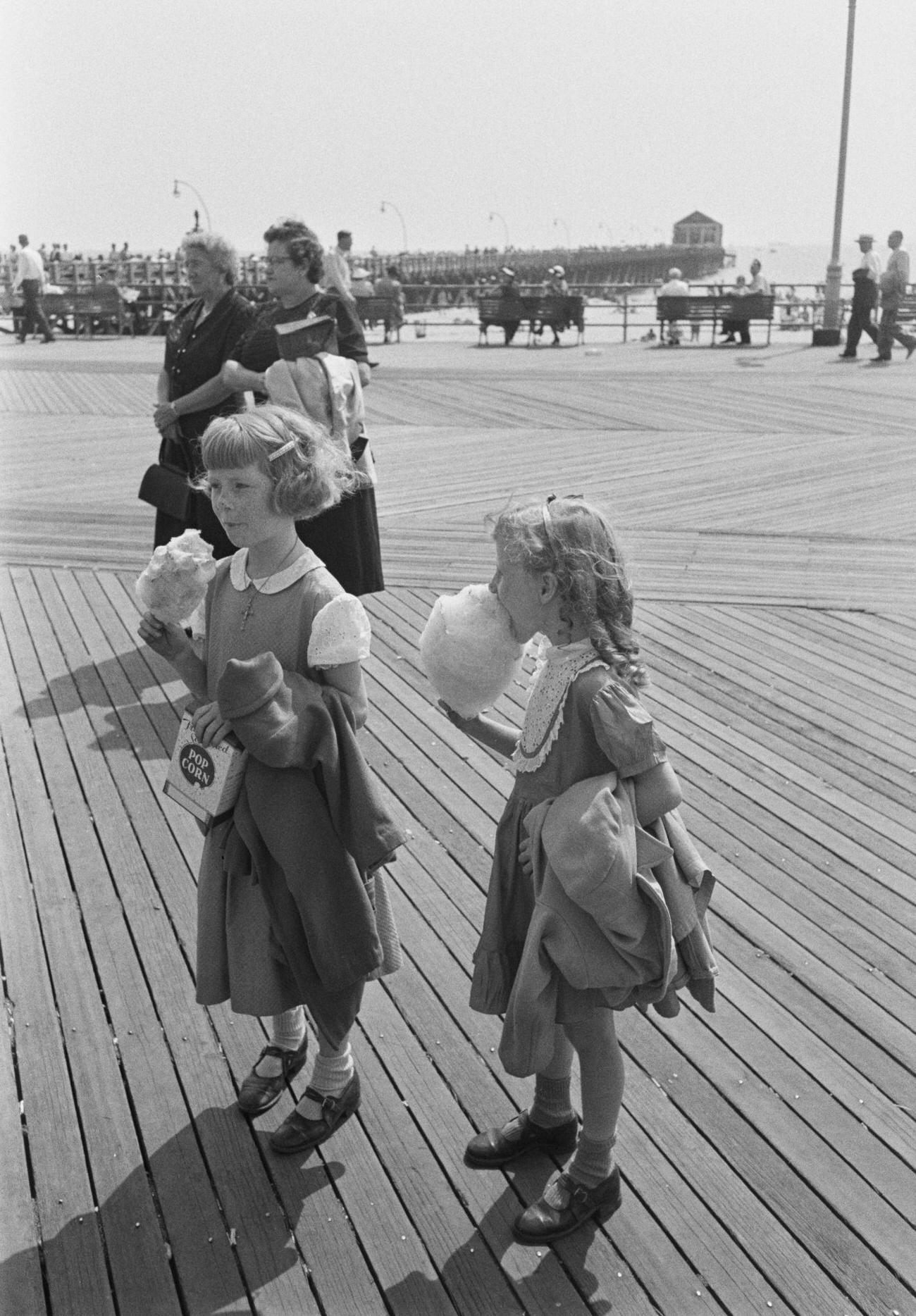 Coney Island Boardwalk And Beach, 1952.