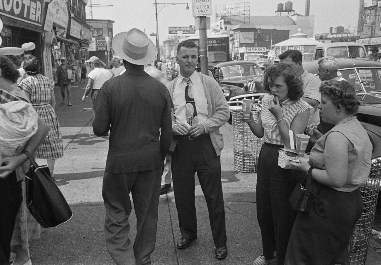 Street Food In Coney Island, 1952.