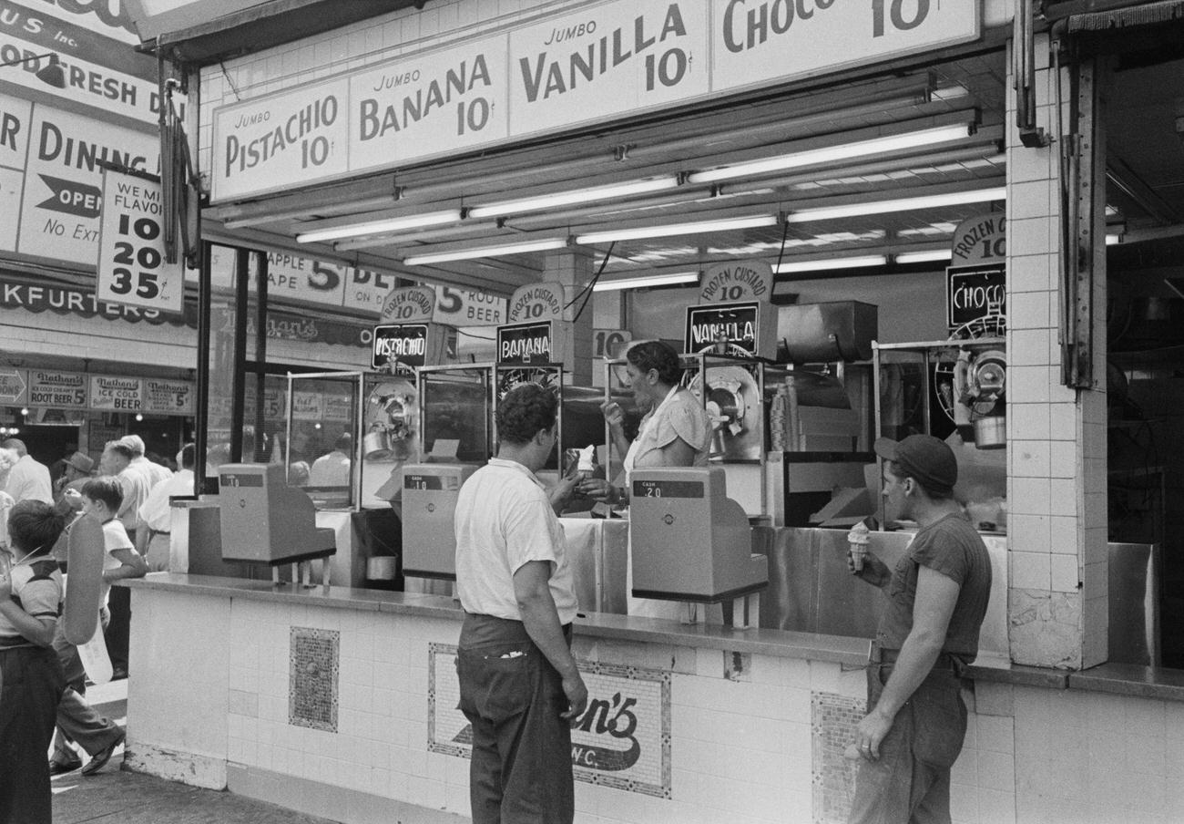 Frozen Custard Shop In Coney Island, 1952.